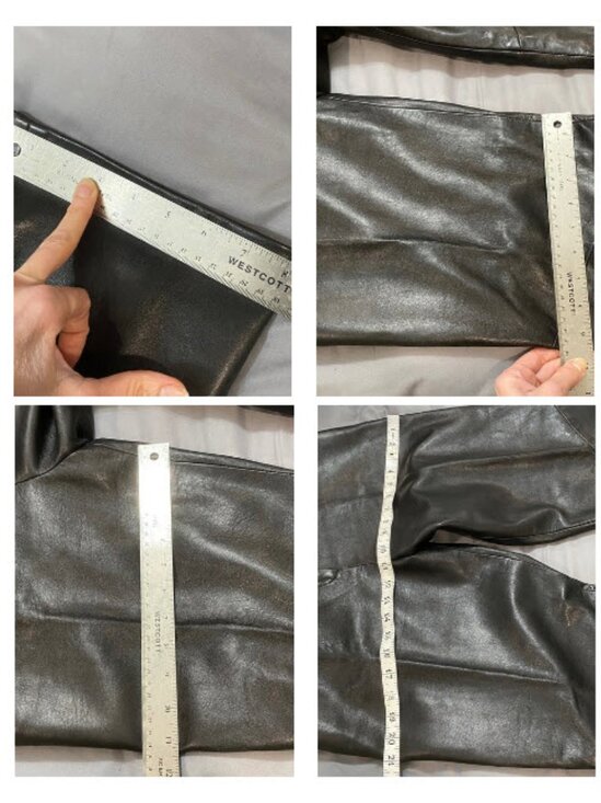 Danier Black Leather High Waist Relax Fit Pants Size 10 - Picture 12 of 16